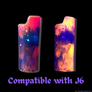 Galaxy effect glow under black light lighter case/cover size large - compatible with J6 - home decor- Lighter- Accessories- by Mudita bic lighters