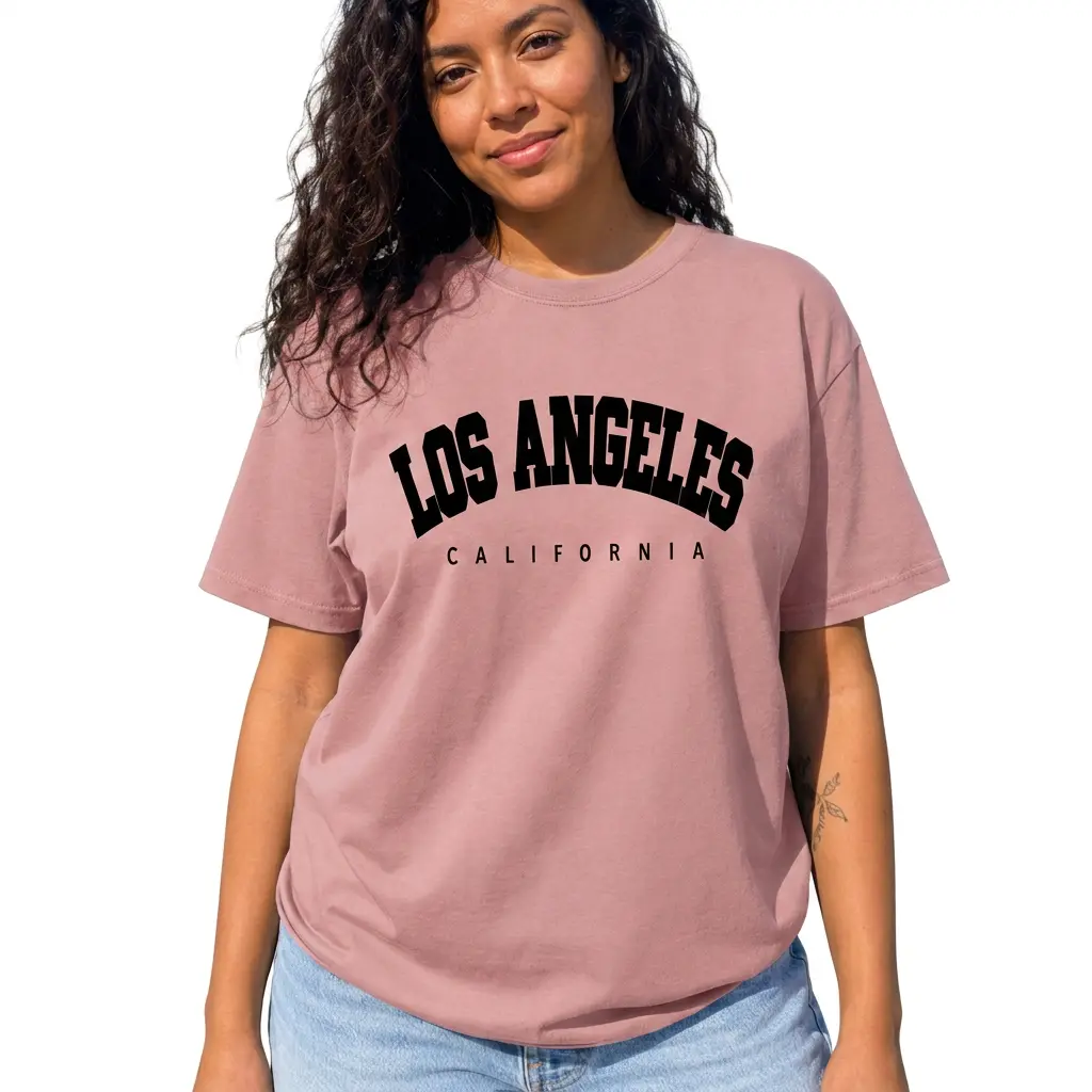 Los Angeles Graphic Tee Women Plus Size Retro California Shirt