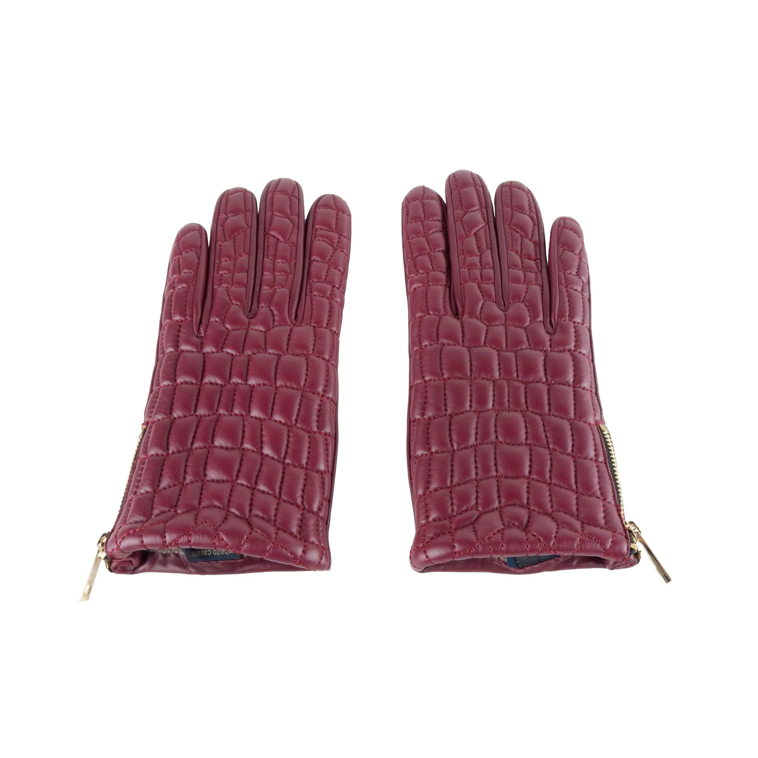 Cavalli Class Red Leather Di Lambskin Glove