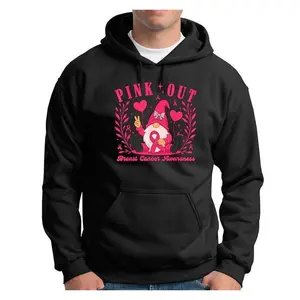 Pink Out Graphic Hoodie, Cotton Polyester Blend Casual Pullover Hooded Sweatshirt for Men Women, Mother’s Day gift