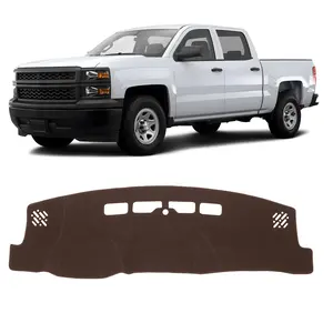 KUST Black Dash Cover for 2014-2018 Chevy Silverado/GMC Sierra 1500, 2015-2019 Silverado/GMC Sierra 2500HD 3500HD Dashboard Cover Polyester Non-Slip Custom Fit Dash Mat Center Console Dash Cover
