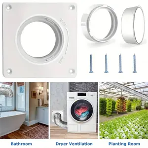 Dryer Vent Wall Plate Connector Kit - 4 Inch Duct Connector Flange, Quick Connect & Quick Release, Twist & Lock Tight, Easy To Maintain and Clean, for Wall, Ceiling, Attic, Laundry (4 Inch)