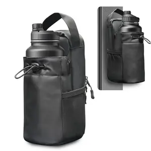 Magnetic Water Bottle Holder for Gym, Strong Magnet Heavy Duty Gym Sling Bag, Waterproof Oxford Cloth Carrier with Strap, Fitness Accessories for Men & Women Workout, Travel