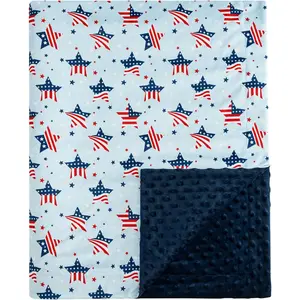 Fleece Minky  Blanket for   with Double Layer and  Raised Dots, Breathable and Soft Lightweight Receiving Blanket for , 40x50 Inches, Flag