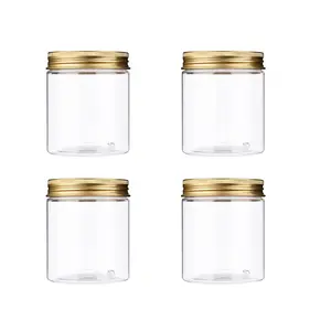 Transparent Plastic Storage Container with Lid, 8.45 Oz Travel Container for Lotion & Cream, Ideal for Home Use & Cosmetic Organization, Plastic Canister Jar