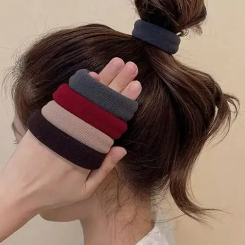 Women's Solid Hair Tie, Casual Simple Hair Accessories for Women & Girls, Minimalist Headwear Suitable for Thick Hair, Hair Rubber Bands, Scrunchies, Elastic Band Scrunchie, Thick Hair Ties