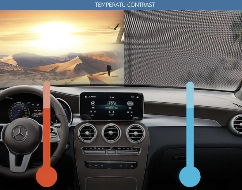 Auto Retractable Window Car Front Windshield SunShade Cover Visor (58CM*125CM Laser version)