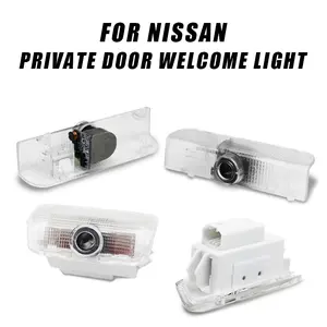 2pcs LED Car Door Logo Welcome Lights, High Definition Ghost Image Projection Lamp for Nissan Models, Easy Installation & Stylish Design