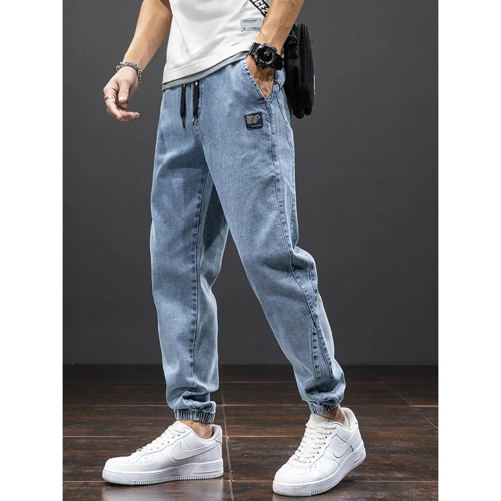 Spring Summer Black Blue Cargo Jeans Men Streetwear Denim Jogger Pants Men Baggy Harem Jean Trousers Plus Size