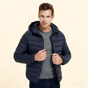 Light Warm Men's Padded Jacket - Winter Stand-Up Collar Hooded Puffer Outerwear