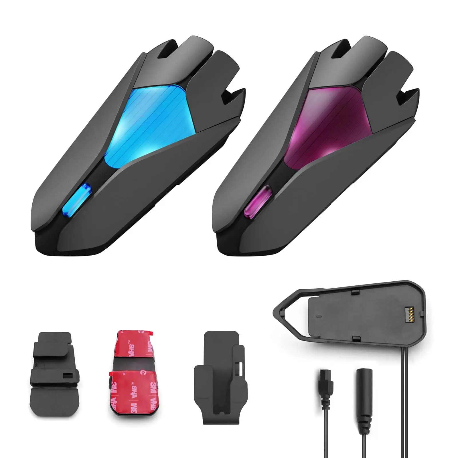 Z1 Intercom - 3-mode Communication For 10 Riders  Dual-chip Audio Multitasking Offline Voice & App Control Headset With Hifi Speakers 2 Packs
