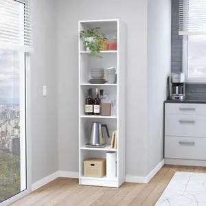 [Bellemave]Sutton Slim Bookcase with Modern 5-Shelf Design
