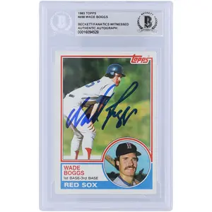 Wade Boggs Boston Red Sox Autographed 1983 Topps #498 Beckett Fanatics Witnessed Authenticated Rookie Card - Fanatics Authentic Certified