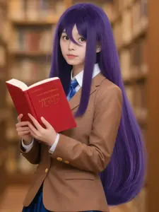 26 Inch Long Purple Straight Wig – Heat Resistant Synthetic Hair, Synthetic Material Wigs, Perfect for Anime Cosplay, School Uniform Looks, Halloween or Daily Wear