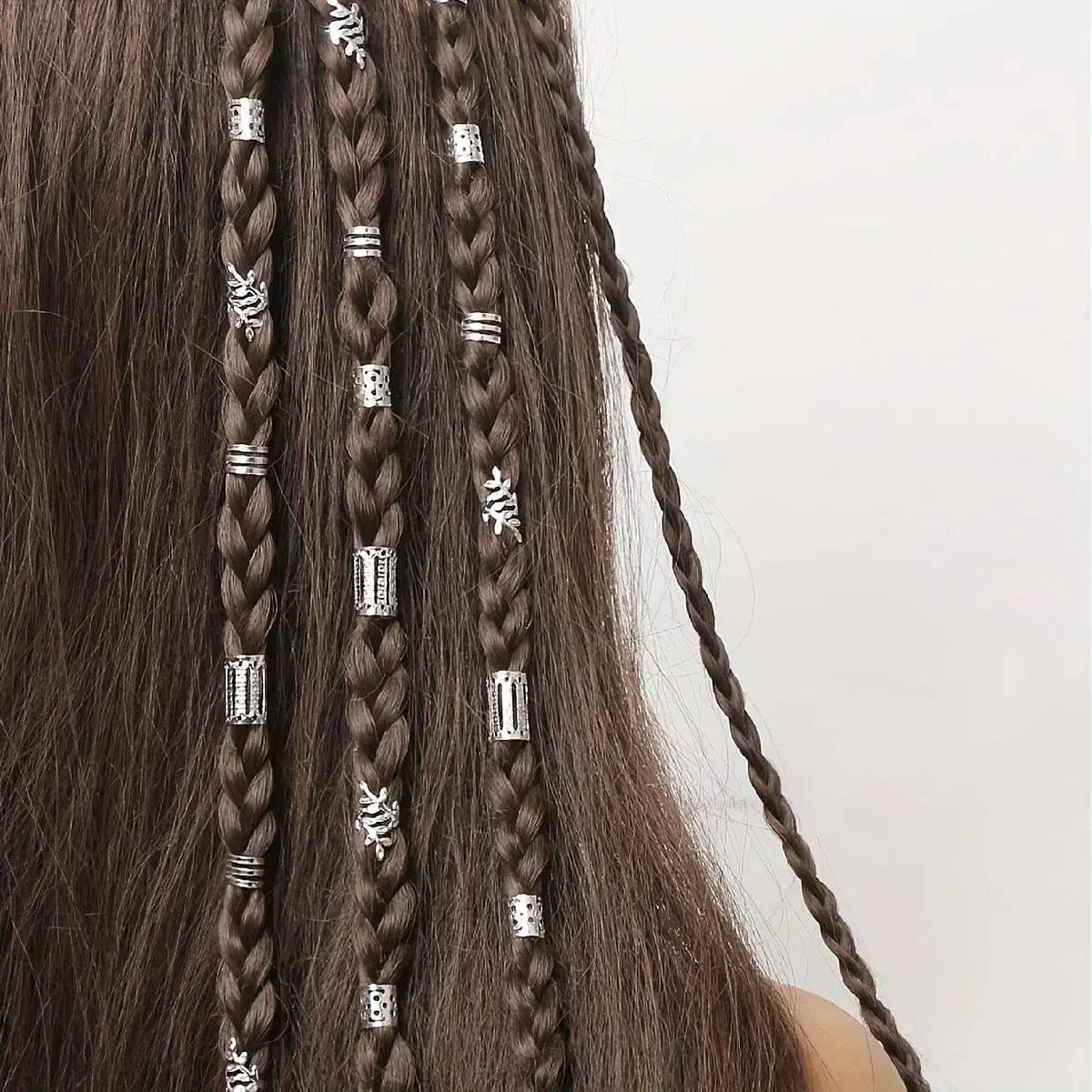 40pcs/set Mixed Hair Rings Set, Dreadlocks Beads Hair Braid Rings Clips Dread Locks Hair Braiding Cuffs