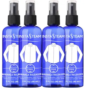 InstaSteam Wrinkle Release & Anti-Static Booster Spray, Travel Size/TSA, Unscented, Fragrance-Free, Non-Irritating, Sensitive Skin, Anti Static, Fabric Refresher, Wrinkle-Free, Cruise Accessories, Natural 3oz (Pack of 5)