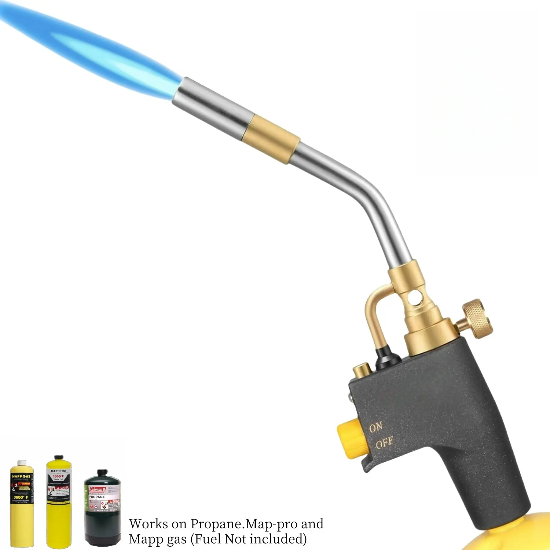 Propane Torch Head Heavy Duty Trigger Start Mapp Propane Gas Burner Multifunctional Nozzle for Soldering Welding Ignition Cooking, High-Quality Design