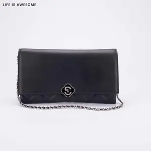 Luxury Quilted Chain Bag for Women, Convertible Crossbody & Clutch, Versatile Handbag for Work & Evening   35 + 	Premium Black Quilted Flap Bag, Detachable Chain Shoulder Bag, Luxury Purse