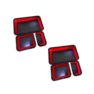 Magnetic Folding Plates Set, 3-Piece Durable Design, Space-Saving & Portable, Ideal for Camping & Travel Use