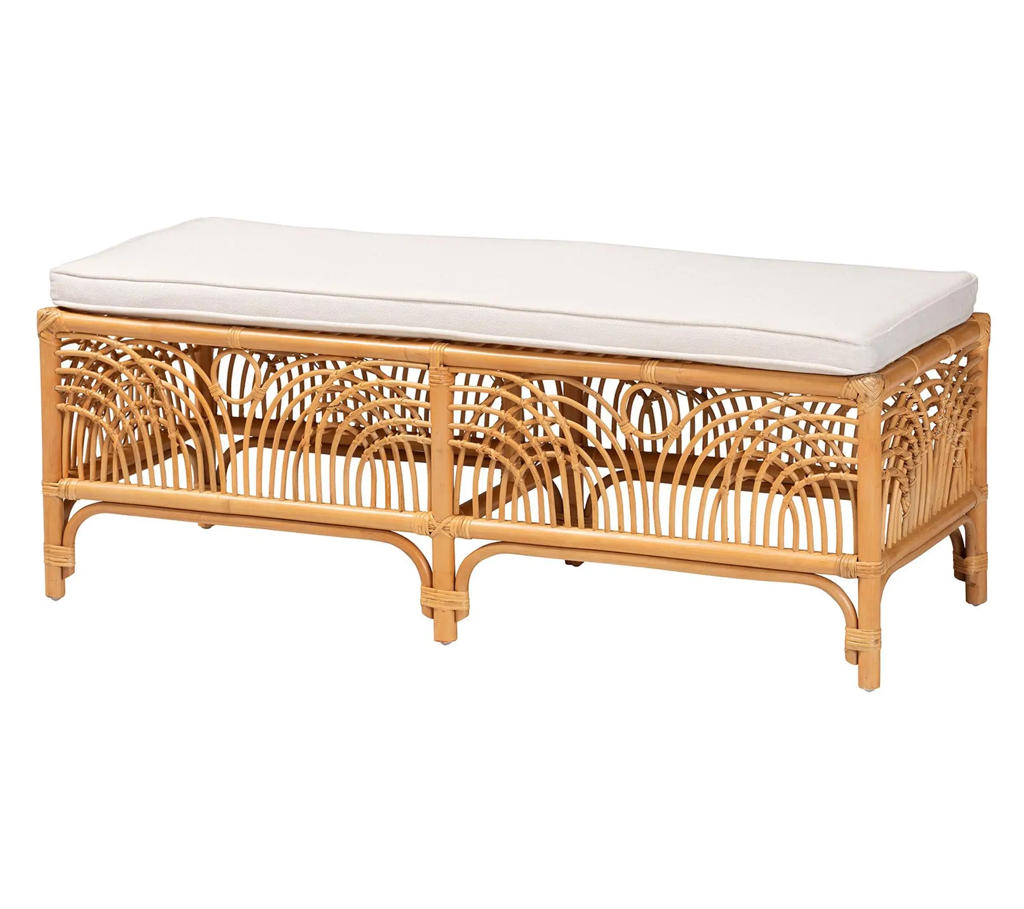bali & pari Materra Natural Rattan Accent Bench bali & pari Materra Natural Rattan Accent Bench