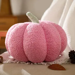 Pumpkin Pillows, Halloween Pumpkin Throw Pillows, Pink Shaped Pillow for Fall Room Decor Gifts, Teddy Fleece Cute 6x12 Inches Halloween Pillow, Accent Fall Pillows