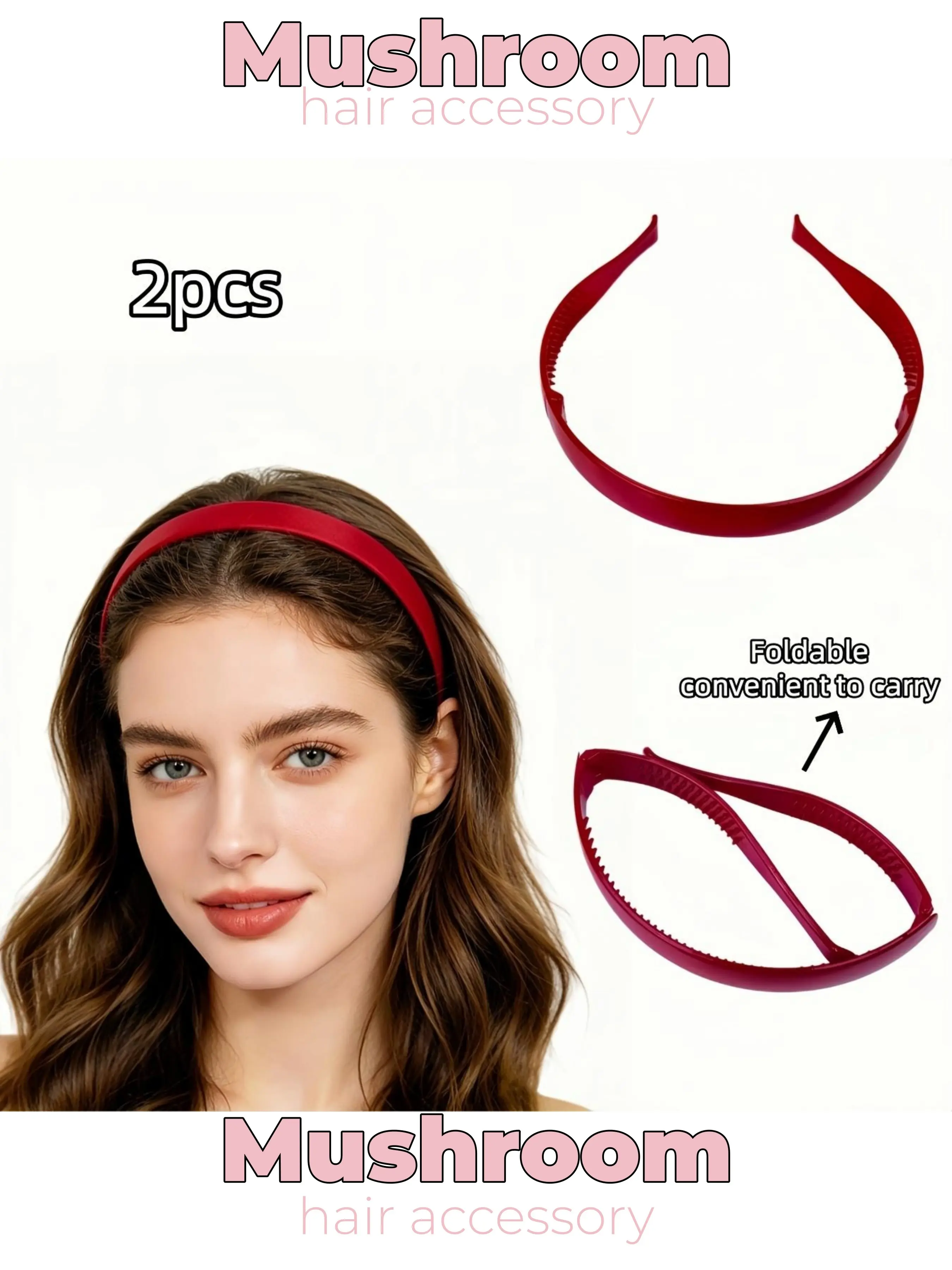 2pcs portable folding headband, Hair accessory, for face washing and skincare, bangs fixation, durable non-slip, suitable for men and women, for daily makeup, work, parties, travel
