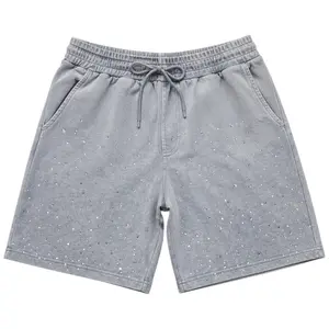 Rebel Minds 'Washed Rhinestone Galaxy' Shorts (Lt. Grey) 610-11966