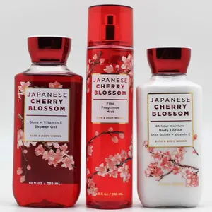 HOT - Japanese Cherry Blossom - 3 pc Bundle - Daily Trio - Shower Gel, Fine Fragrance Mist & Super Smooth Body Lotion