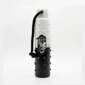 The HuntEmUp 3in Plastic Dog Training Bumper Dummy w/Valve Black White Flasher