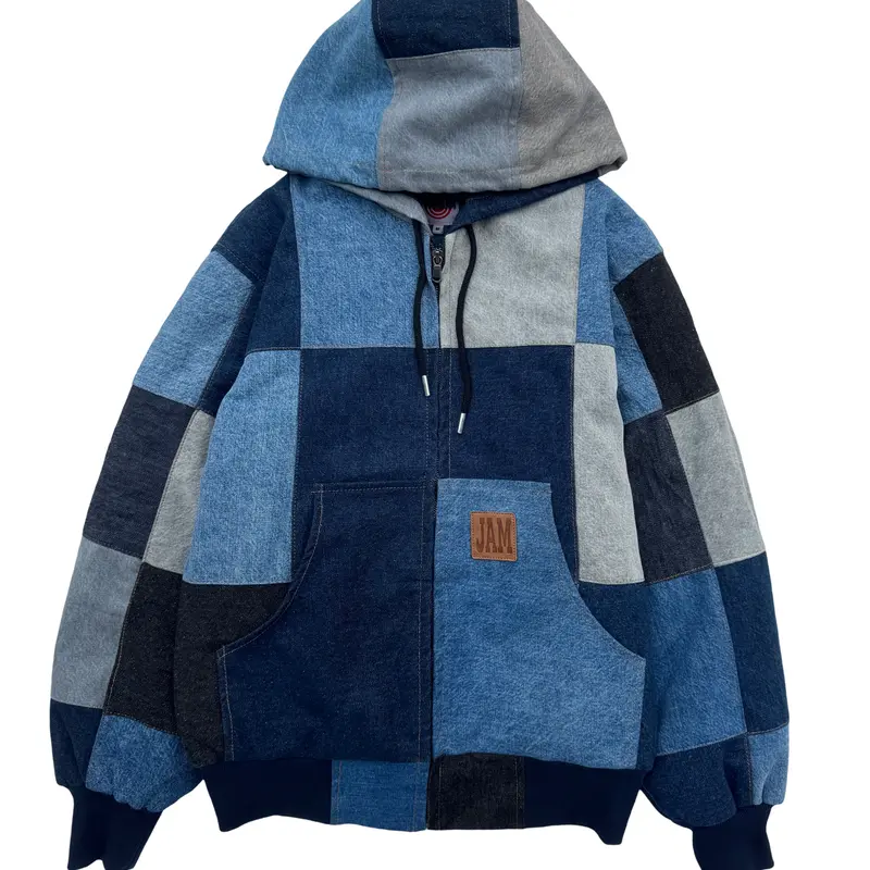 "THE JOAT” Denim Reworked Patchwork Coat Hoodies Streetwear Hoodie Jackets