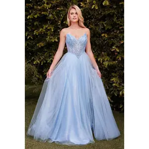 Cinderella Divine -CC415 Strapless Beaded Tulle Ball Gown