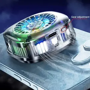 Magnetic Cell Phone Cooler Plus, RGB Portable Lightweight Mobile Phone Cooling Fan with Temperature Display for Mobile Gaming, TikTok Live Streaming