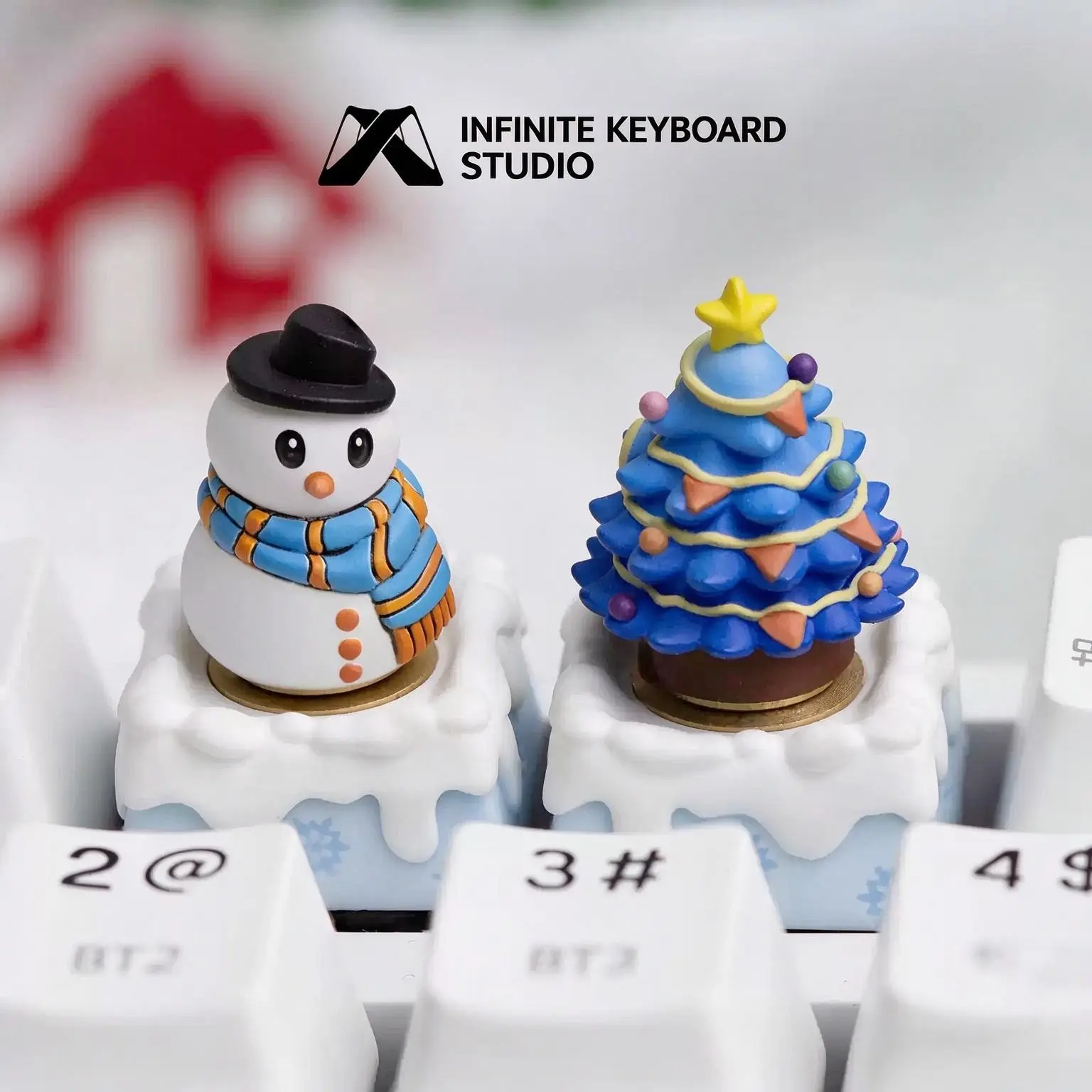 Christmas Series Cute Resin Single Keycap for Mechanical Keyboard-Rotatable