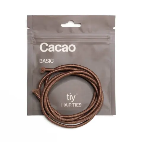 TIY Cacao Basic Hair Tie - 34 Inches Brown Customizable Hair Tie for Any Hair Type - 13x Stronger & 2x Stretchier Than Regular Hair Ties