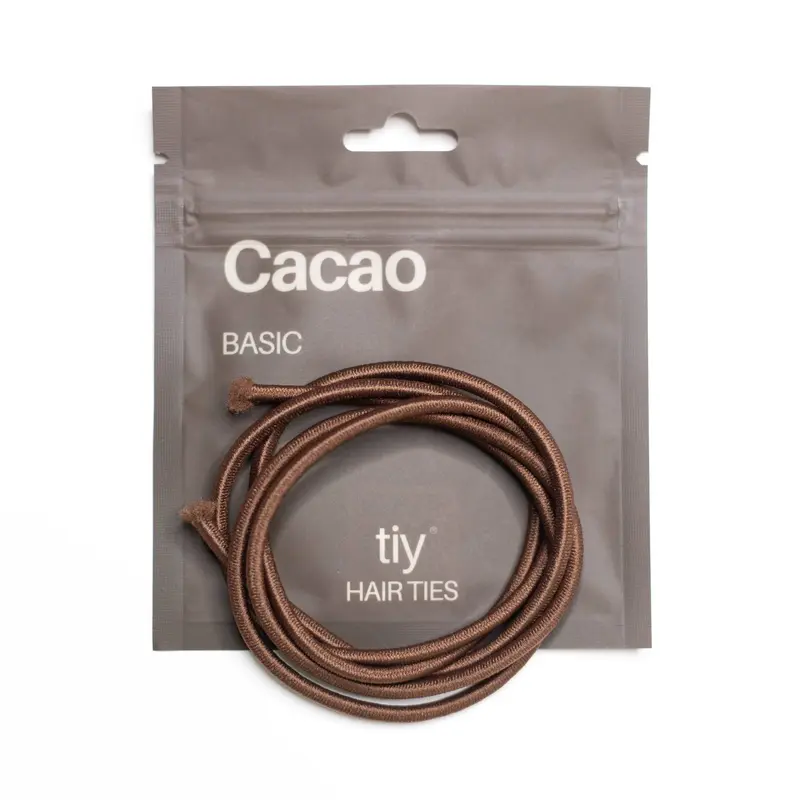 TIY Cacao Basic Hair Tie - 34 Inches Brown Customizable Hair Tie for Any Hair Type - 13x Stronger & 2x Stretchier Than Regular Hair Ties