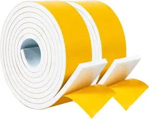 White  Weather Stripping 2" x1/4", Self Stick High Density Closed Cell  Rubber Insulation Tape, Total 13  Long