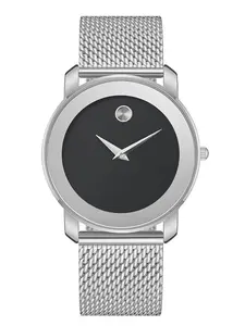 Women's Quartz Watch Silver Color Frame Dial Simple Mesh Band, Analog Round Face, Buckle Closure, Casual Style, All Seasons, Modern Casual Wristwatch, Stainless Steel Wristwatch