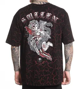 Sullen Clothing VS Evil "1 TON" Oversized Heavyweight Tee with Split Cherub Print & Red Root Design Custom Relaxed Fit