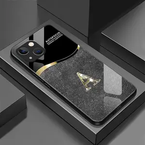 Suitable for [iPhone 14] New high-end flashing letter glass mobile phone case New business simple metal paint electroplated glass mobile phone case Affordable anti-fall and anti-fingerprint-888