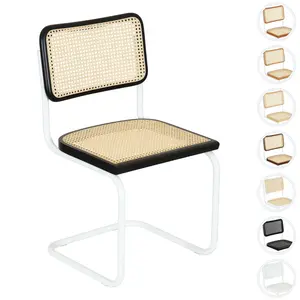 Marcel Breuer Cesca Cane Cantilever Side Chair – White Frame (Made in Italy)