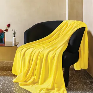 Yellow Throw Blanket Fleece Blanket 50"x60",Soft Cozy Plush Throw Blanket for Couch Sofa Bed,Warm and Lightweight Bed for Adults