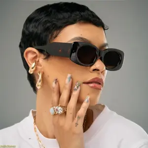 2026 new leopard print sunglasses women's rectangular fashion glasses street high sense Internet celebrity trend ins sunglasses men