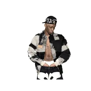 Black Patchwork Bomber Jacket