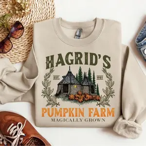 Retro Hagrid's Pumpkin Patch Fall Vintage HP Movie Shirt – Unisex Cotton Tee for Music Fans & Country Lovers
