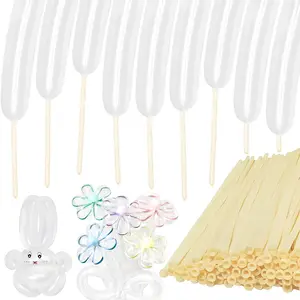 100Pcs Clear 260 Long Skinny Balloons for Balloon Arch Twisting Animal Balloons Perfect for Birthday Party Wedding Festival Decorations