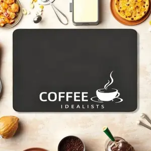 ‌Coffee Bar Mat Countertop Coffee Placemat Coffee Pot Mat Hide Stain Rubber Backed Absorbent Dish Drying Mat Trendy Viral Gift for Coffee Lovers‌