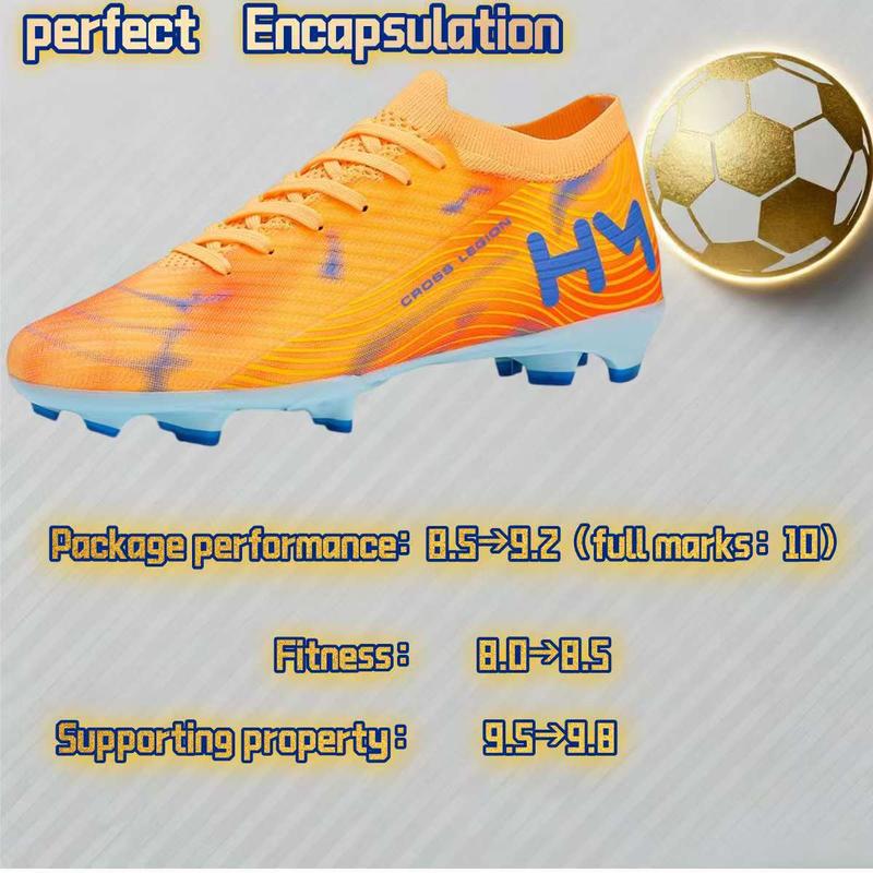 Cross Legion New Seamless Model Football Shoes for Men & Women Lightweight PU Leather Soccer Boots EU37-EU45 Outdoor Sports Touch & Control