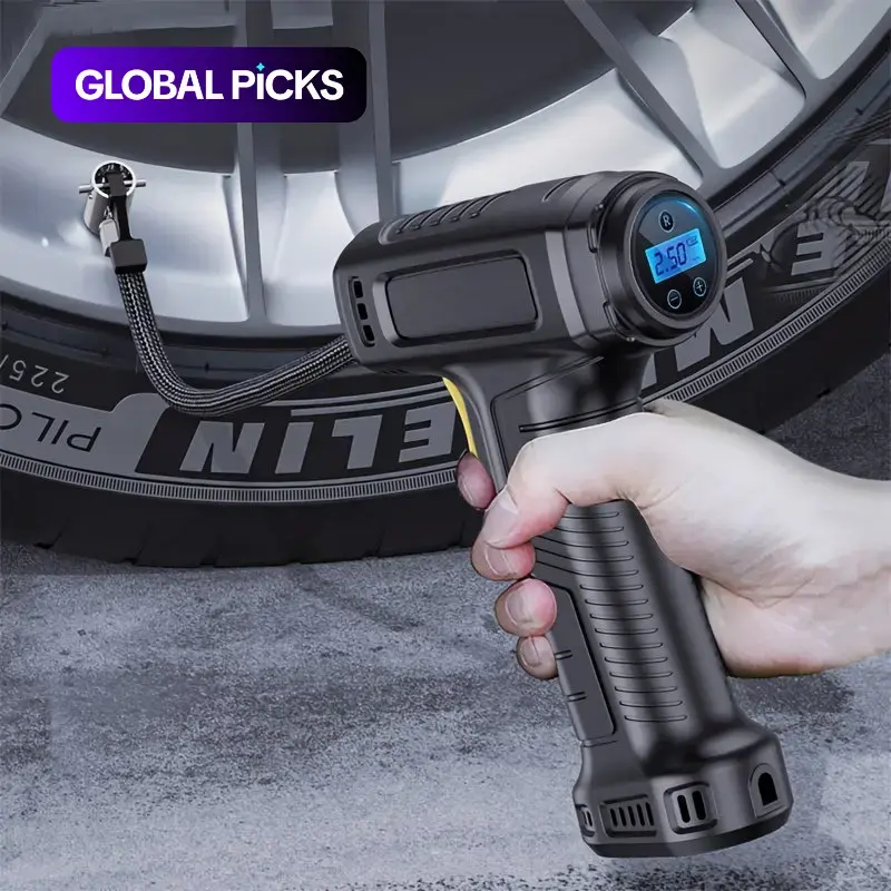 Portable Wireless & Wired Digital Tire Inflator with LCD Display, Multifunctional Onboard Air Compressor for Car, Motorcycle, SUV and Truck #GLOBAL PICKS