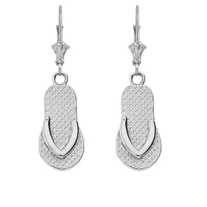 Elegant Sterling Silver Flip Flop Earrings