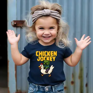 Chicken Jockey Pixel T-Shirt, Funny Chicken Gaming Shirt, Chicken Meme Shirt, Gift for Gamers, Trendy Shirt, Gift For Kid